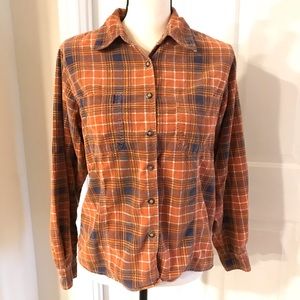 Vintage corduroy plaid button-up shirt White Stag